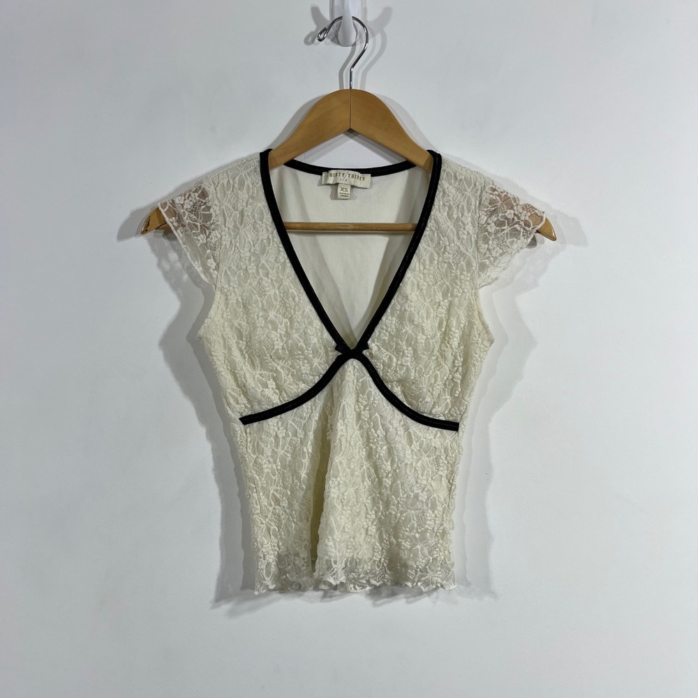 Thirty Thirty Y2K Babydoll Milkmaid Coquette Festival Lace Womens XS Boho Preppy